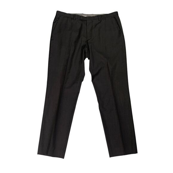 Hugo Boss Pants Mens 38 Espresso Brown Wool Flat Front Business Dress Trouser - Picture 1 of 16
